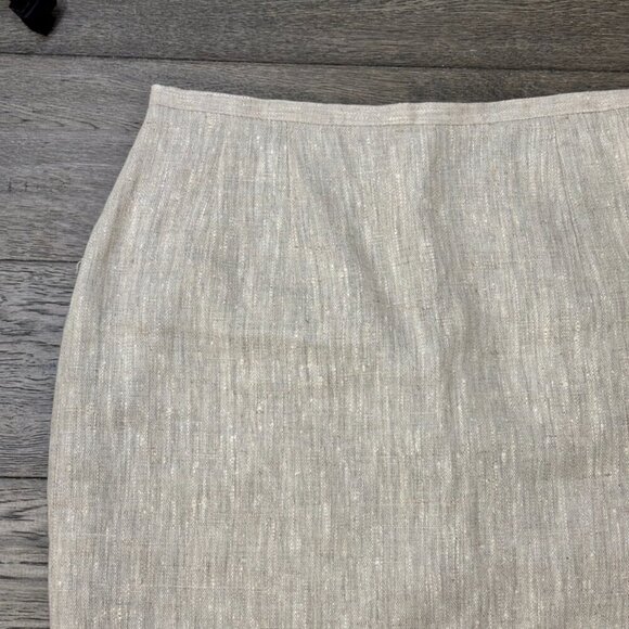Vintage Harvé Benard 100% Linen Textured Pencil Skirt – Size 10 - Picture 2 of 7